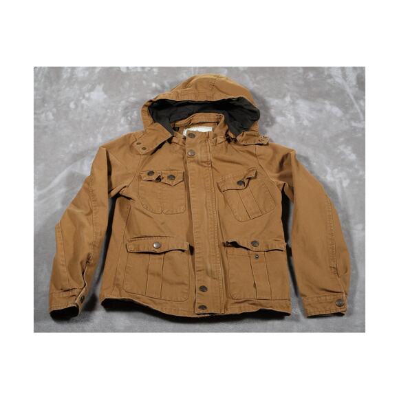Wenven Other - Wenven Jacket Mens Medium Brown Hooded Workwear Utility Cotton Canvas Pockets